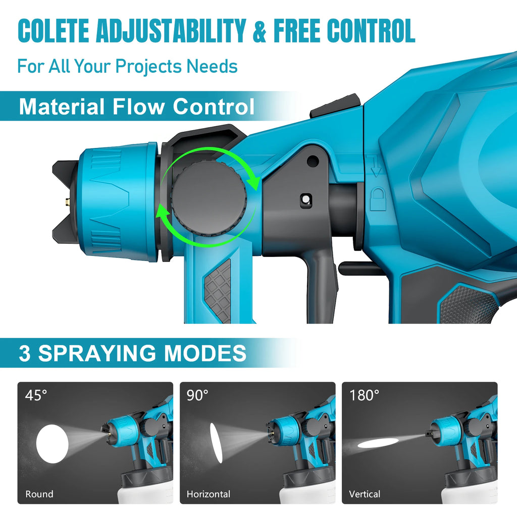 800ML Cordless Electric Spray Gun Portable Household Paint Sprayer Auto Furniture Steel Coating Airbrush For Makita 18V Battery