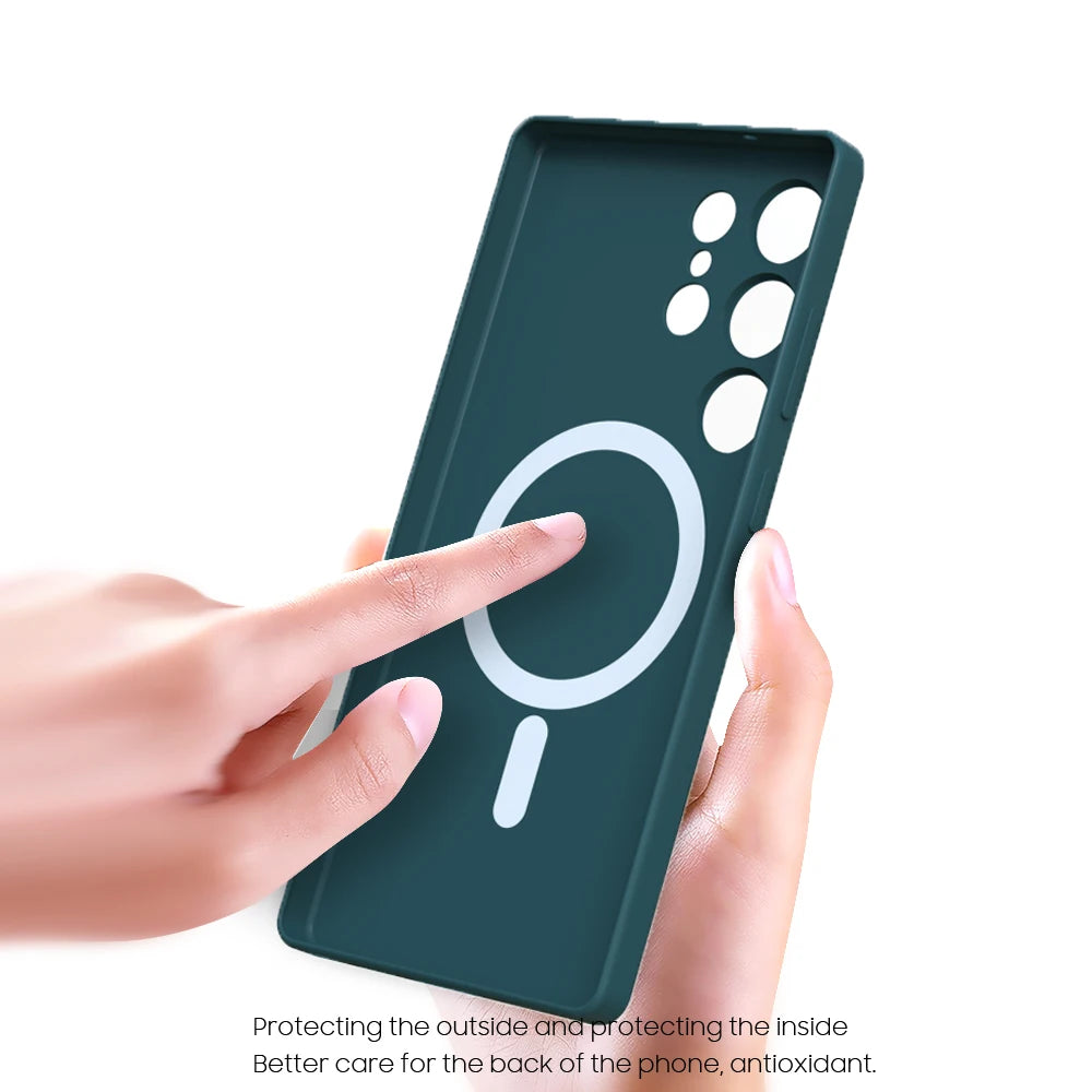 For Samsung Galaxy S25 S24 S23 S22 S21 S26 Plus S20 FE Ultra 5G S26Ultra Magnetic Case Shockproof Protective Back Cover Funda
