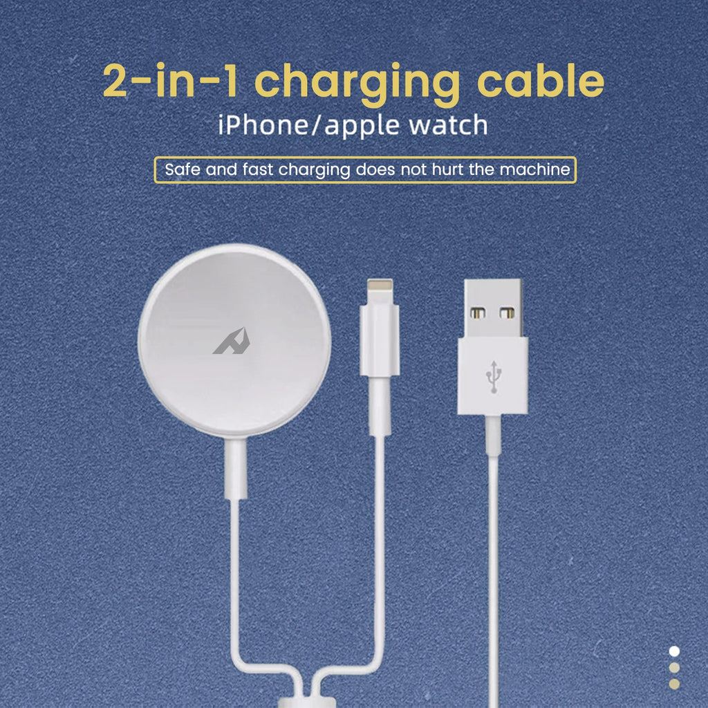 2 in 1 Magnetic Charger Apple Watch + Lightning Usb-A 10W
