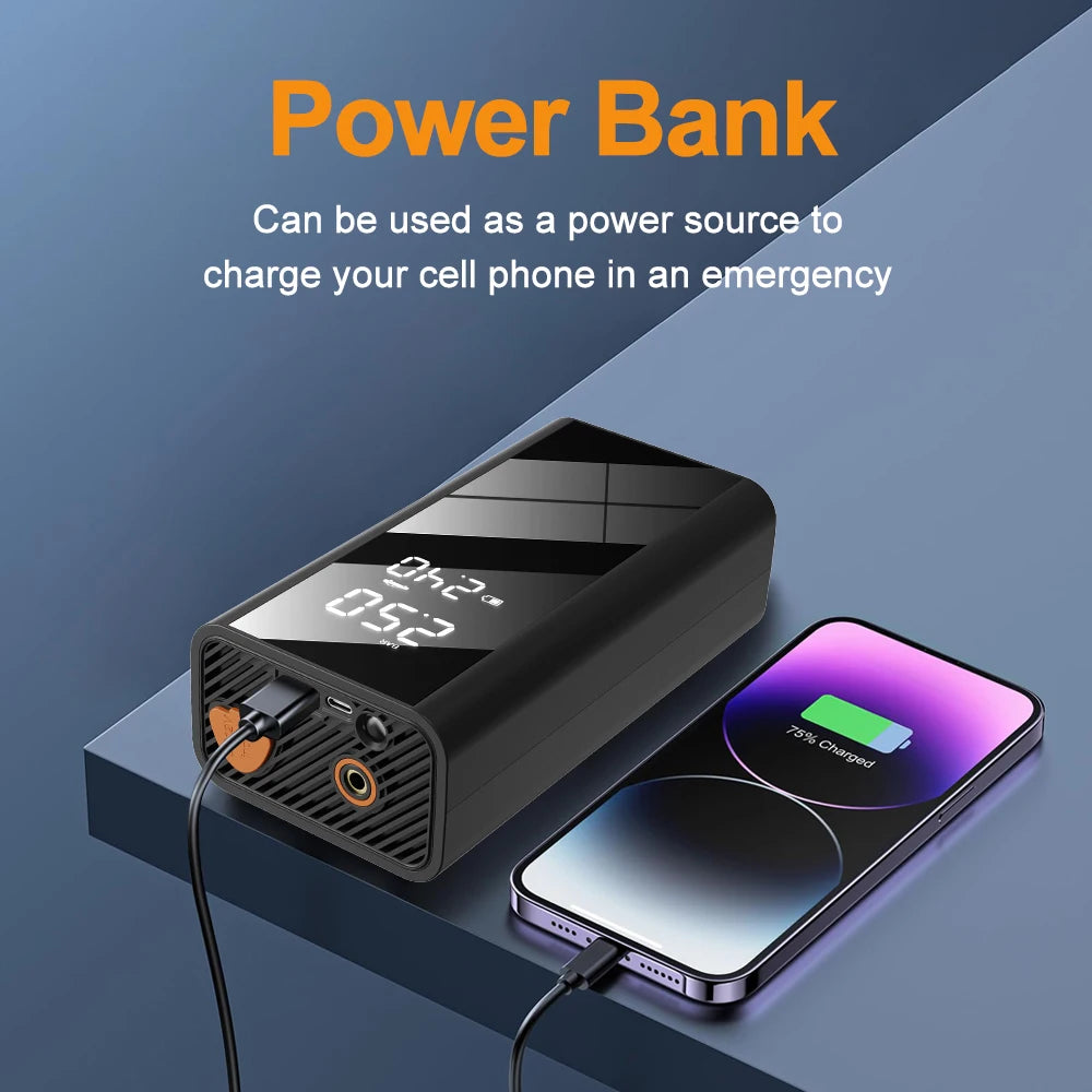 EAFC 1200A Car Jump Starter Power Bank Portable 150PSI Air Pump Car Battery Emergency Boosters Starting Device Car Starter
