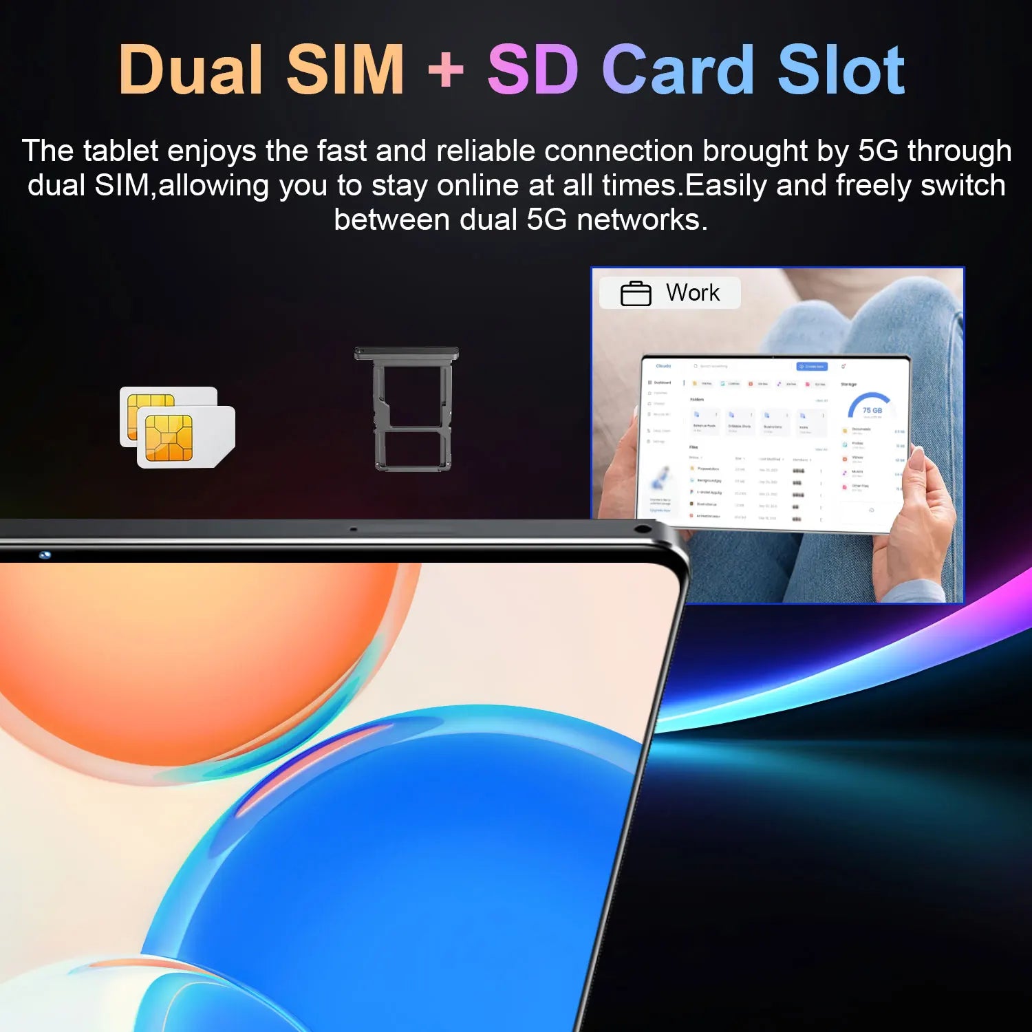 5G 2026 Global New 10.36 inch tablet Android 13 16GB 1TB 20000mAh 4K HD 5G WIFI Bluetooth WPS tablets