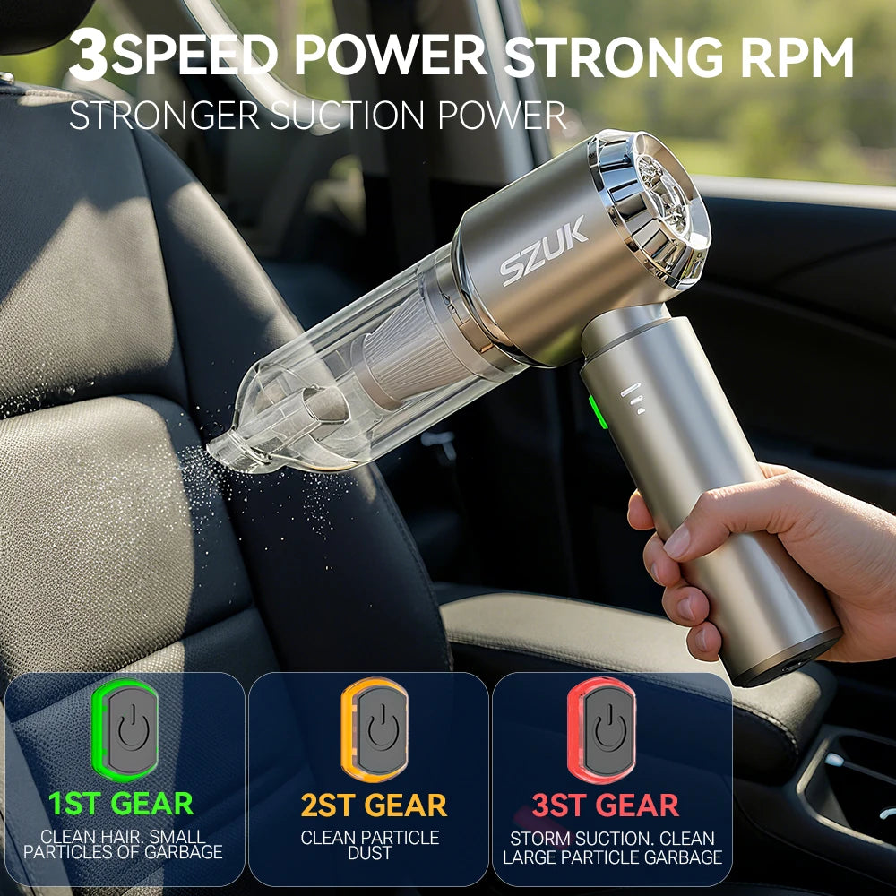 SZUK C012MAX 985000PA Car Vacuum Cleaner Portable Handheld Mini Vacuum Cleaner Cordless Powerful Car Cleaner Home Appliance