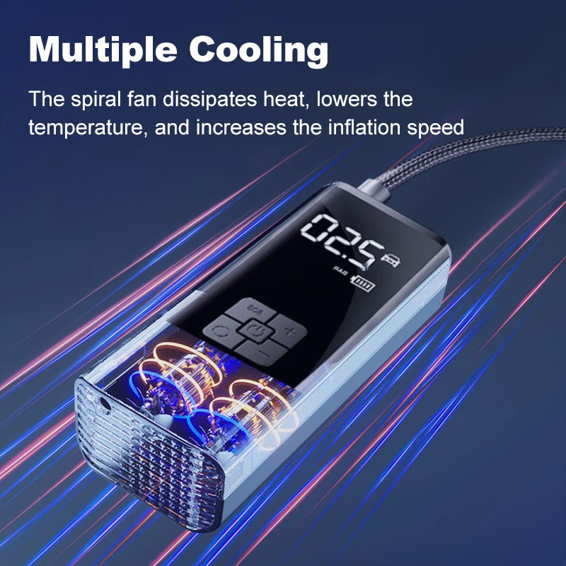 Portable 150PSI Cordless Air Compressor Tire Inflator for Car Motorcycle Bike Bicycle with LED Light Electric Air Pump