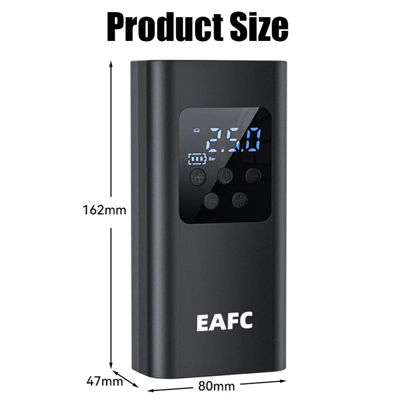 EAFC 150PSI Wireless Tire Inflator Digital Cordless Car Tyre Inflator For Motocycle Bicycle Balls Portable Compressor Air Pump
