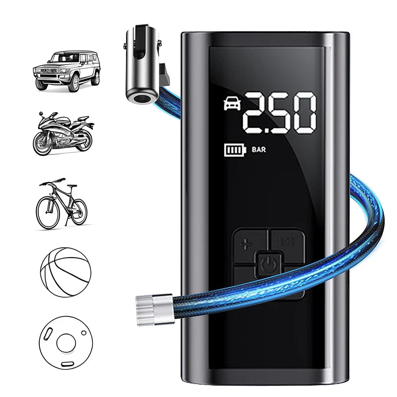 Portable 150PSI Cordless Air Compressor Tire Inflator for Car Motorcycle Bike Bicycle with LED Light Electric Air Pump