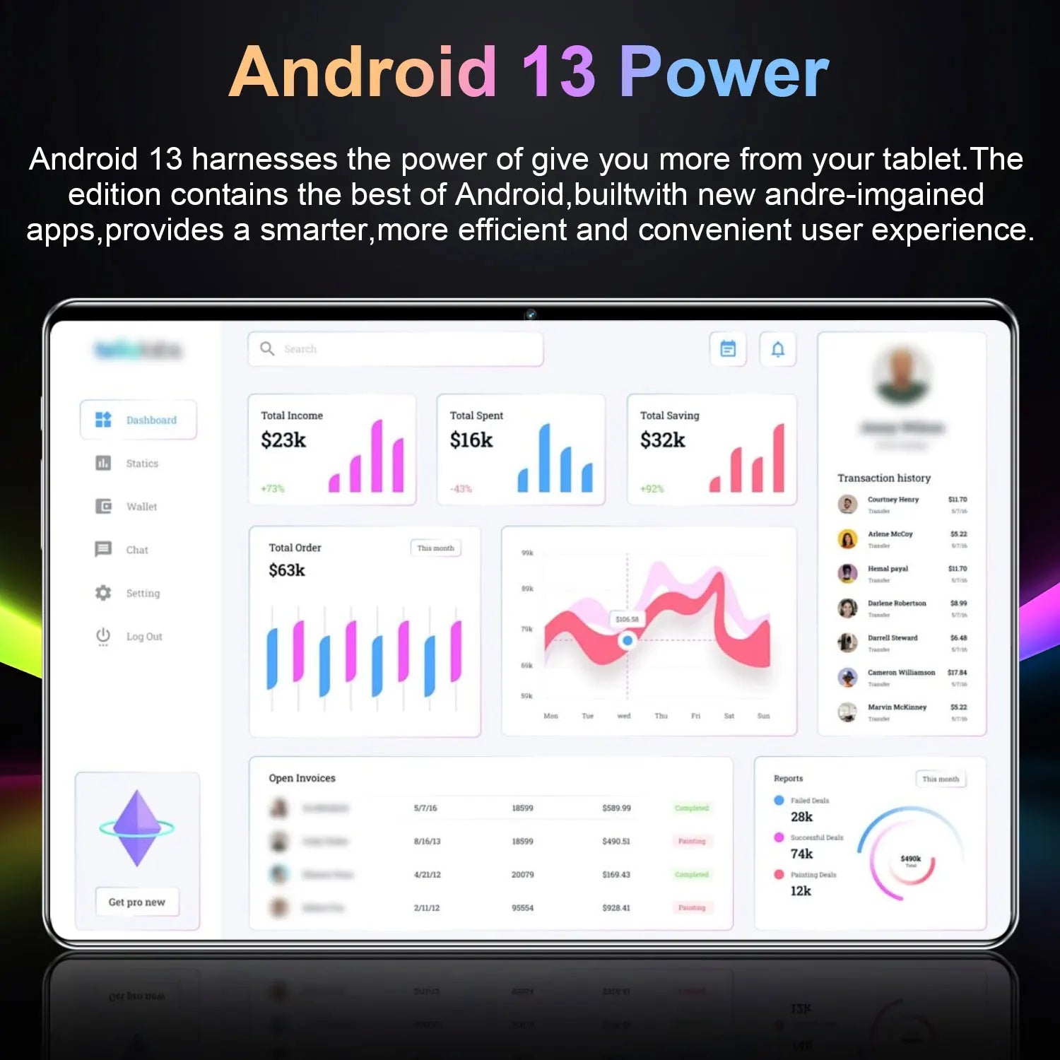 5G 2026 Global New 10.36 inch tablet Android 13 16GB 1TB 20000mAh 4K HD 5G WIFI Bluetooth WPS tablets