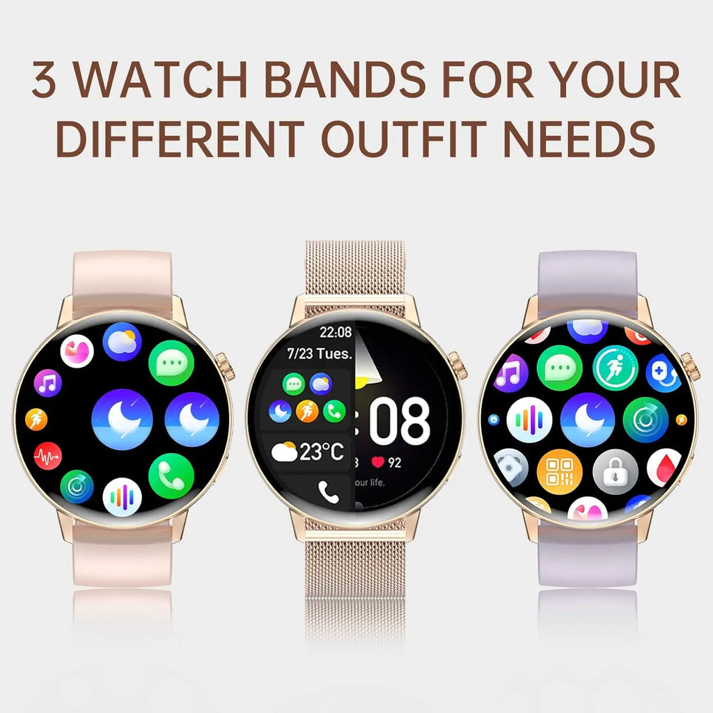 Smartwatch 2025 IP67 Bluetooth for Fitness with Heart Rate Monitoring, Blood Pressure Measurement, Sports Modes, 1.08" HD Touch Screen, Compatible with Android and iOS, Ideal for Women and Men