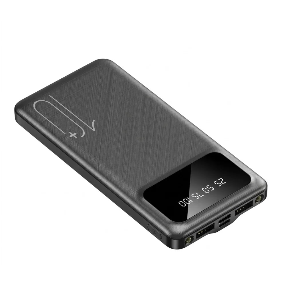 SPARK Portable Power Bank 10,000mAh with Fast Charging, 5V Output, Lightweight, Charges 2 Devices Simultaneously, Ideal for Travel and Comes with Type C and USB Ports.