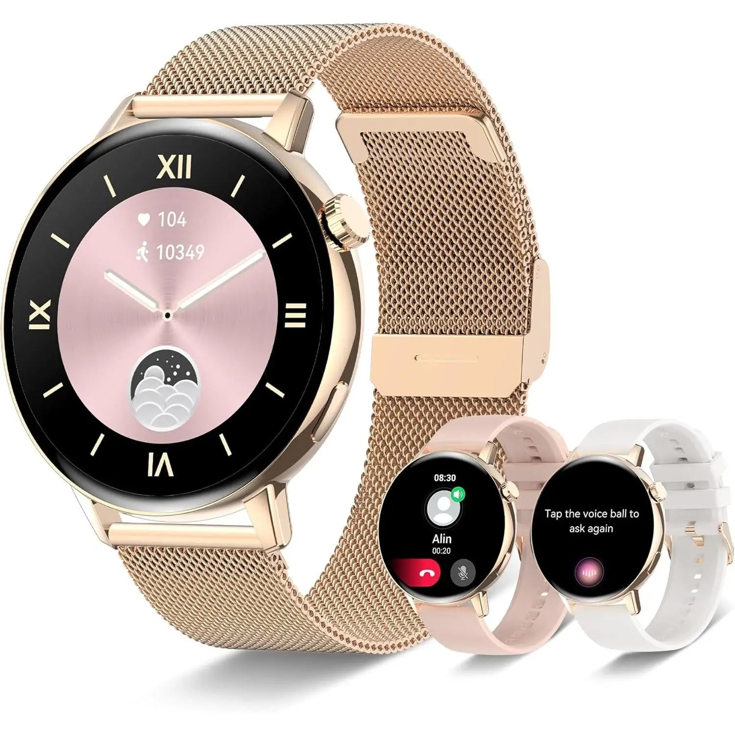 Smartwatch 2025 IP67 Bluetooth for Fitness with Heart Rate Monitoring, Blood Pressure Measurement, Sports Modes, 1.08" HD Touch Screen, Compatible with Android and iOS, Ideal for Women and Men