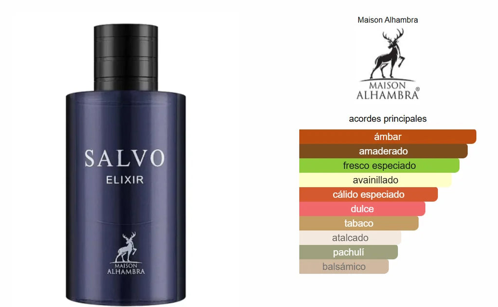 Maison alhambra salvo elixir for men 60 ml - woody aromatic masculine perfume - long lasting and elegance - maison alhambra brand