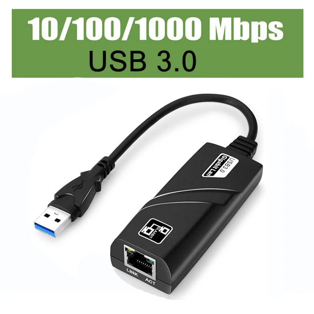 10/100/1000Mbps USB 3.0 Wired USB TypeC To Rj45 Lan Ethernet Adapter Network Card for PC Macbook Windows Laptop