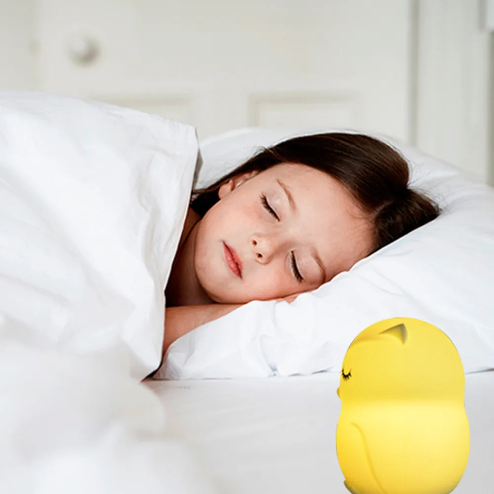 Bear Cat Dog Koala Owl Rabbit LED Night Light Touch Sensor 9 Colors Bedroom Silicone Animal Lamp for Children Kids Baby Gift