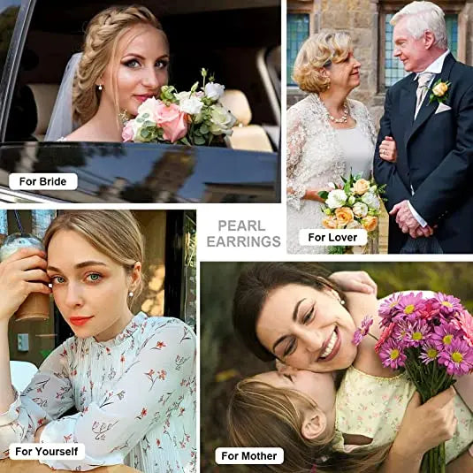 2026 New Hot selling stud earrings for women white black real Natural pearl jewelry 925sterling silver accessories gift with box