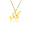 Artistic Cursive Initials Letter Necklace For Women Gold Plated Chain Choker Necklace Charm Collar Stainless Steel Jewelry