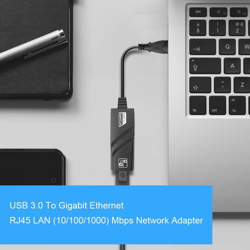 10/100/1000Mbps USB 3.0 Wired USB TypeC To Rj45 Lan Ethernet Adapter Network Card for PC Macbook Windows Laptop