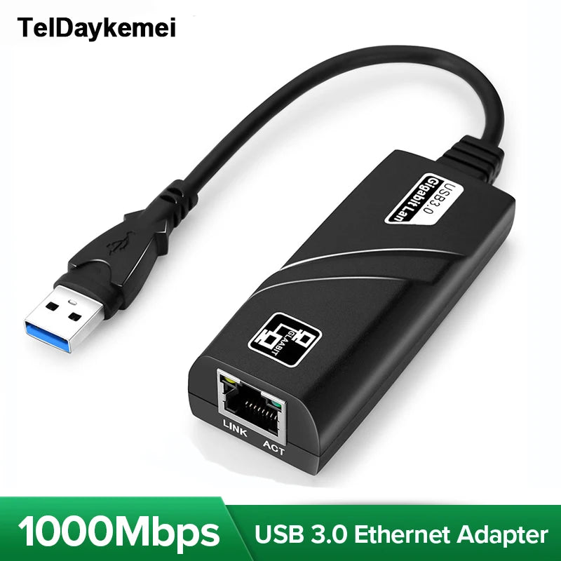 10/100/1000Mbps USB 3.0 Wired USB TypeC To Rj45 Lan Ethernet Adapter Network Card for PC Macbook Windows Laptop