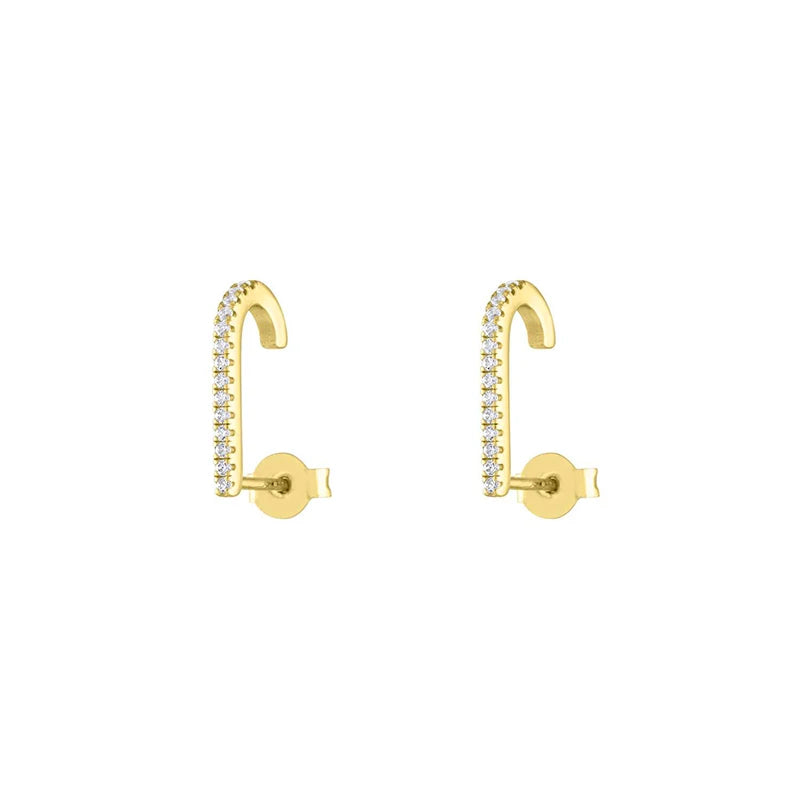 CRMYA Classic Piercing Ear gold-plated Cubic Zircon Hook Stud Earrings For Women Korean Fashion Jewelry Wholesale