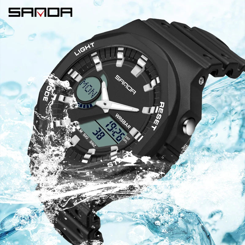 SANDA Outdoor Sports Watches Men Ms LED Digital Watches Military Waterproof Date Electronic Watch Boy Girl Relogio Masculino