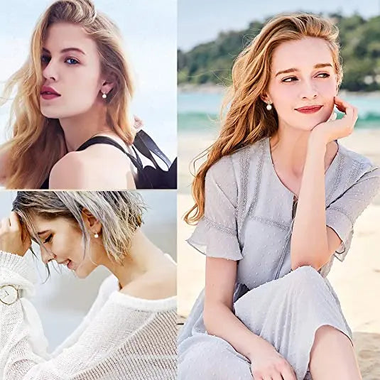 2026 New Hot selling stud earrings for women white black real Natural pearl jewelry 925sterling silver accessories gift with box