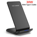 30W Qi Wireless Charger Stand Fast Charging Dock Station For Samsung S20 S10 Xiaomi iPhone 12 11 Pro X XS Max XR 8 Phone Holder