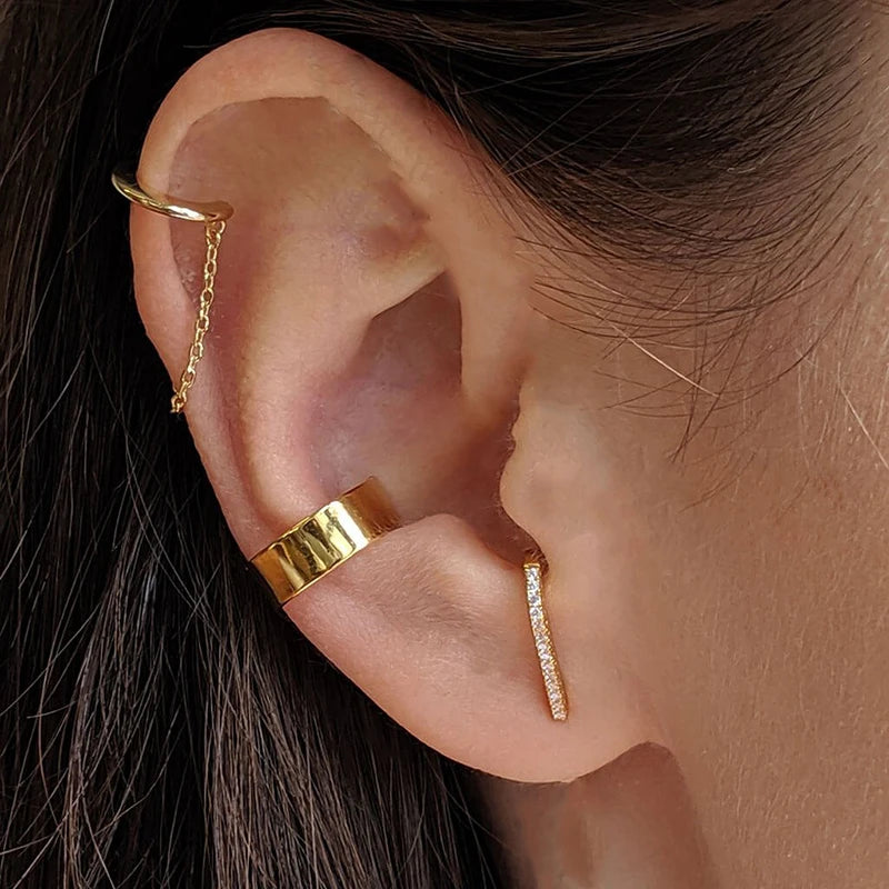 CRMYA Classic Piercing Ear gold-plated Cubic Zircon Hook Stud Earrings For Women Korean Fashion Jewelry Wholesale