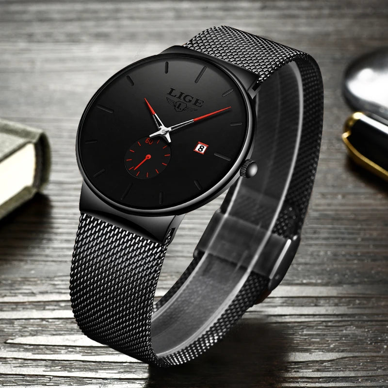 LIGE Sports Men Watch Top Brand Luxury Quartz Clock Famous Dress Fashion Watches Male Unisex Ultra Thin Wrist watch Para Hombre