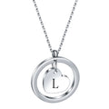 Stainless Steel Heart Initial Necklace Pendant with Black Letter Gift for Women Child Kids Necklace Jewelry
