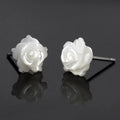 925 Sterling Silver Rose Flower Stud Earrings For Women Luxury Bride lady fashion jewelry Anti allergy