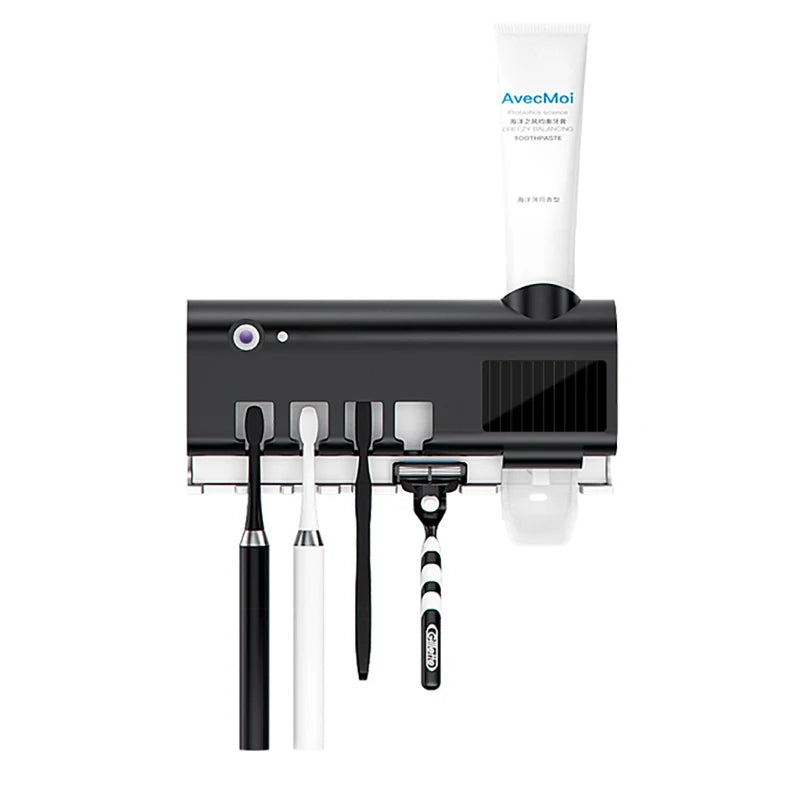 Automatic Toothpaste Solar Energy UV Toothbrush Holder Wall Toothbrush Sterilizer Dispenser Squeezers Bathroom Accessories