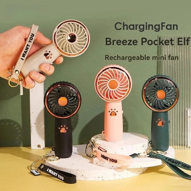 2025 Summer New Mini Mini Fan Cute Cartoon Portable Charging USB Handheld Fan Student Outdoor Fan  bladeless fan ceiling fan
