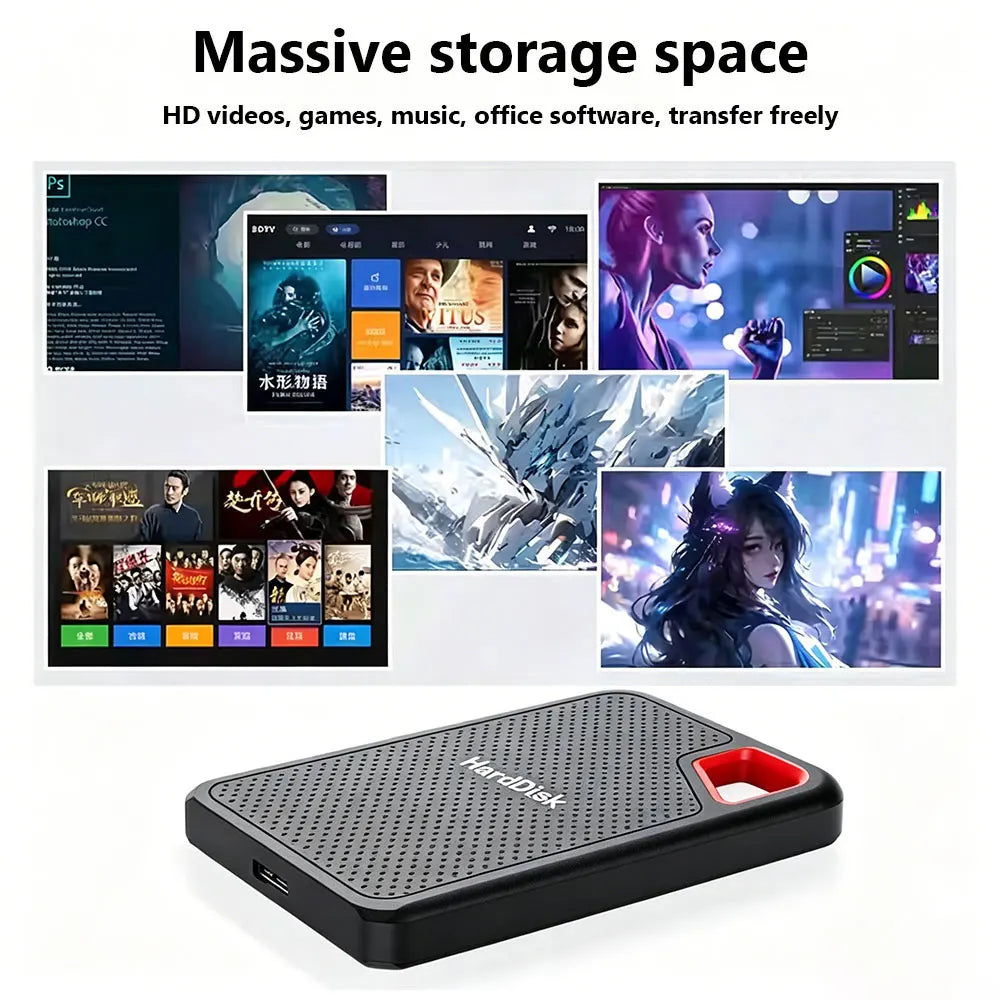 1TB cost-effective external hard drive USB 3.1 high-speed transfer solid-state drive, new portable hard drive suitable for lapto