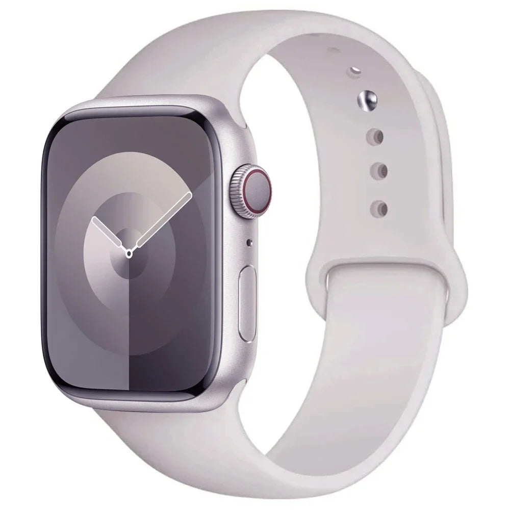 Silicone Band For Apple Watch strap 44mm 45mm 40mm 41mm 42-46mm 49mm sport bracelet iwatch series 11-10-9-8 7 6 5 4 SE-Ultra 2/3