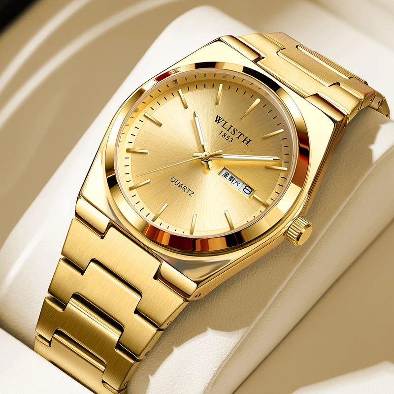 WLISTH Luxury Men Watch Waterproof Fashion Business Watch Stainless Steel Watch For Man Casual Quartz Watches Male Sport reloj