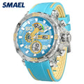 SMAEL 8136 50M Waterproof Military Watch for Men - LED Backlight Alarm Chronograph Stopwatch Shockproof Outdoor
