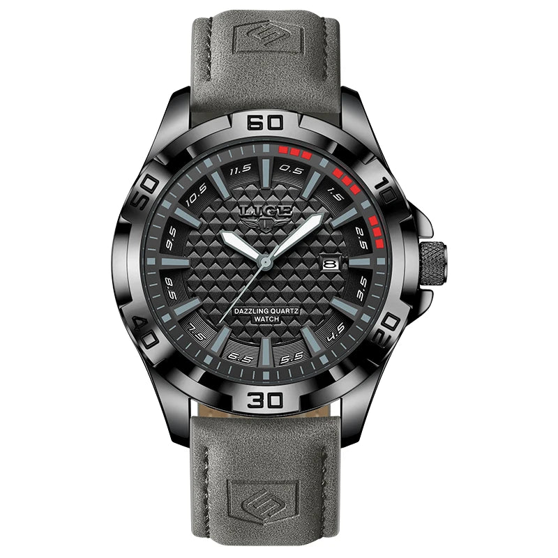 LIGE Man Luxury Brand Watch Waterproof Luminous Date Men's Quartz Wristwatch Stainless Steel Fashion Sports Men Watches