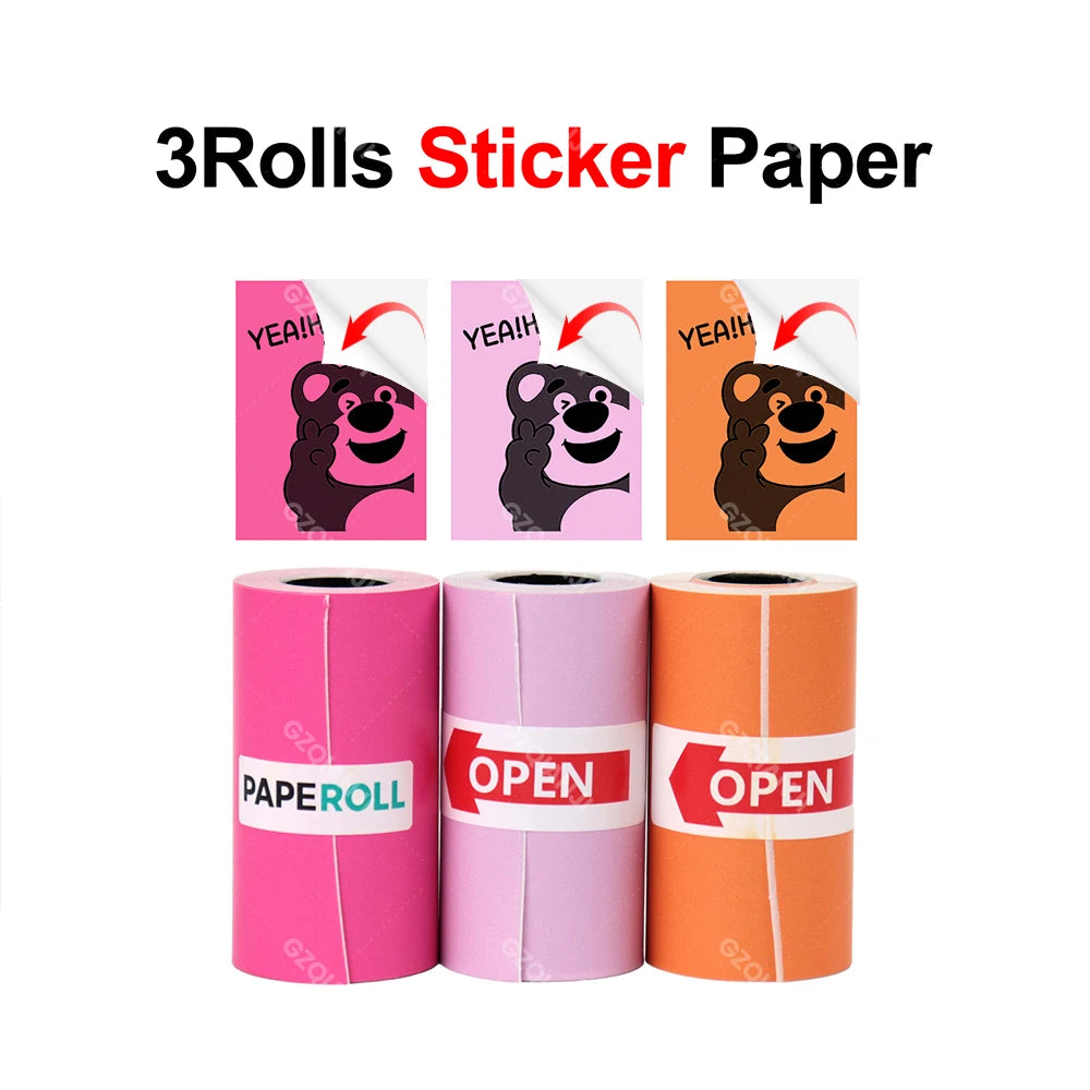 58mm Photo Label Portable Mini Thermal Printer Sticker Memo Tag Printing Cute Bluetooth Printer for IOS Android or 57mm Paper