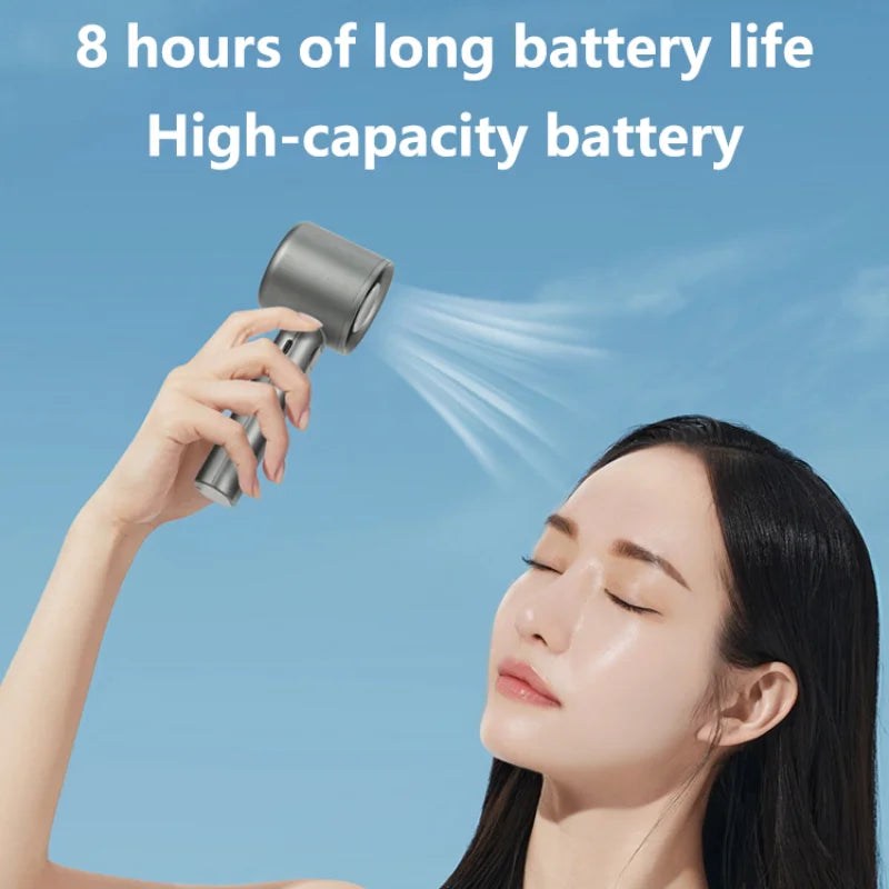 Lenovo Ultra Handheld Portable Fan 100 Wind Speeds Adjustable Usb Charging Mini Outdoor Turbo Long-lasting High Speed Fan