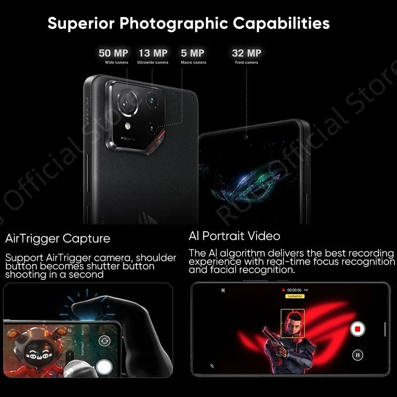 World Premiere ASUS ROG Phone 9 5G Smartphone Snapdragon 8 Elite 6.78‘’ 185Hz AMOLED Display ROG 9 Pro 5800mAh NFC Mobile Phone