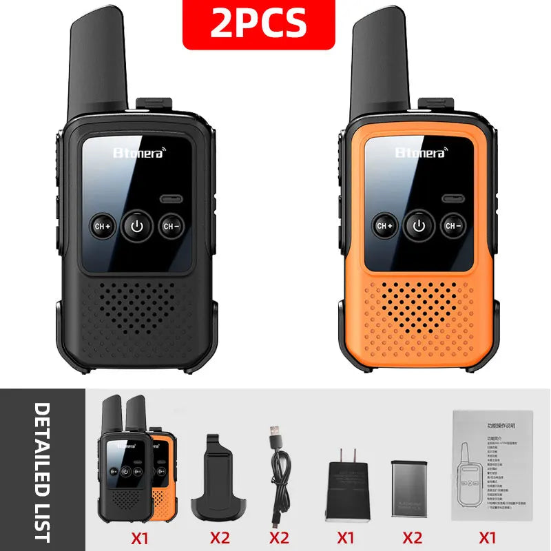 BTONERA BT300 MiniWalkie Talkie  Two-way Radio 2 PCS Kids Walkie-talkie PMR/FRS Communication Radio Portable for Camping Toys