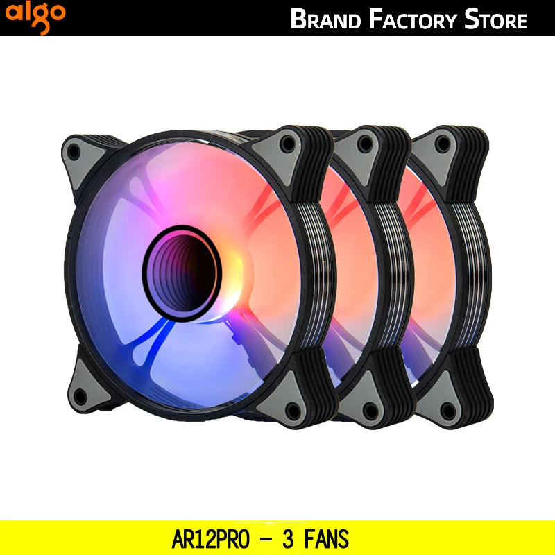 Aigo AR12PRO Computer Case Fan Ventoinha PC Unlimited Space 120mm RGB Fan 4pin PWM CPU Cooling Fan 3pin5v Argb 12cm Ventilador