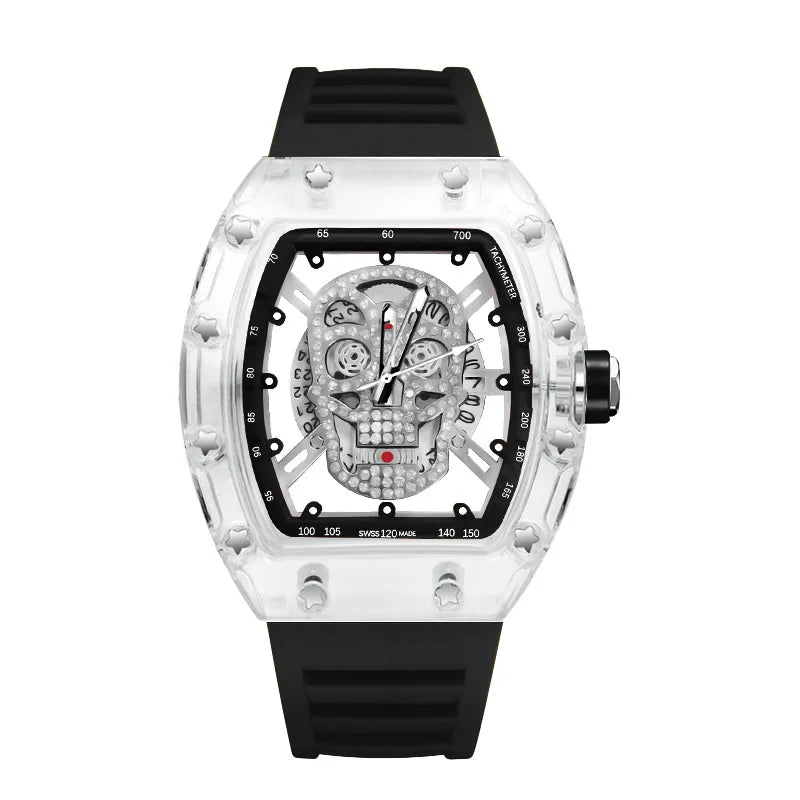 Luxury Quartz Men’s Wristwatch Male Watch for Man Watches Mechanical 2025 Trend Automatic Transparent Ghost Head Waterproof