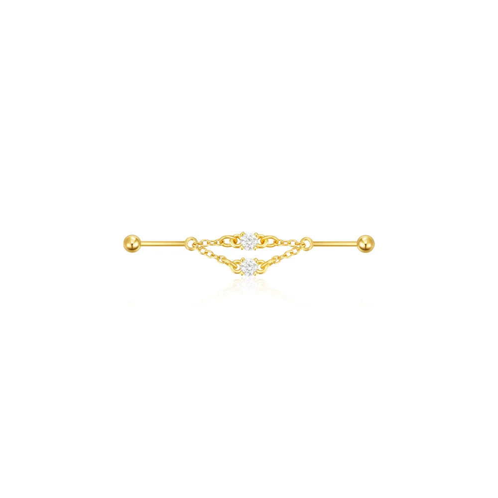 Aide 925 Sterling Silver Dangling Piercing Barbell Star Industrial Earring Tragus Cartilage Fine Jewelry DIY Industrial Rings