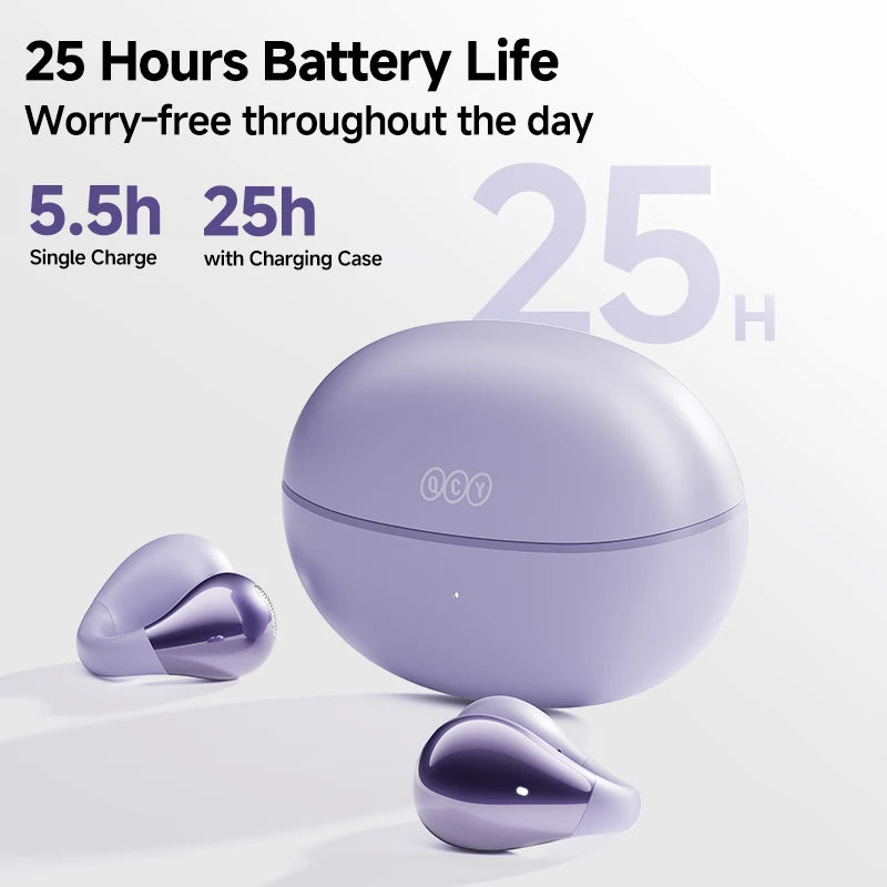 QCY Crossky C30 Open Ear Wireless Earphones Bluetooth 5.4 Spatial Audio Stable Fit OWS Earbuds 4 Mic ENC Multi-Point Connection