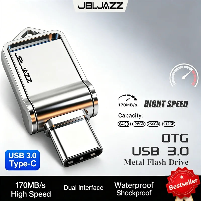 Mini Flash Drive 512GB USB 3.0 Fast Type-C Pen Drive 256GB 128GB Memory Stick High Speed DataFor Computers Phone PC Fast U Disk