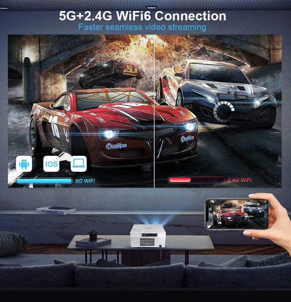 ThundeaL Native 1080P Projector TDA7W Android WiFi 2+32G 4K Proyector TDA7 3D Smart Home Theater Video Portable Beam Stock in FR