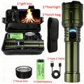 Flashlight Lighter & Power Bank Combo,Rechargeable,Zoomable Super Bright Beam,5 Modes Flashlight for Outdoor Camping Emergency