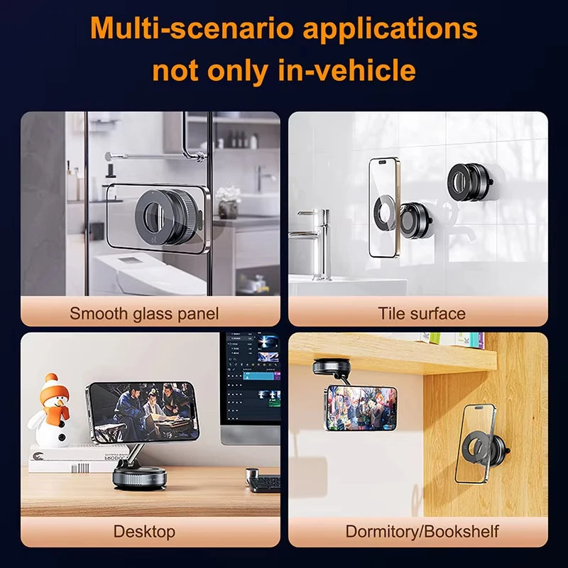 Vacuum Strong Magnetic Phone Holder Foldable Design 360° Adjustable Vacuum Car Mount For Cell Phone For phone Live Stream New