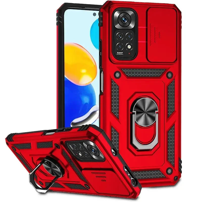 Armor Ring Bracket Push Phone Cases for Xiaomi Redmi Note 11 10 9 8 Pro Ma 9S Prime Poco X3 NFC X4 M4 4G 5G  XiaoMi 11 11T Cover