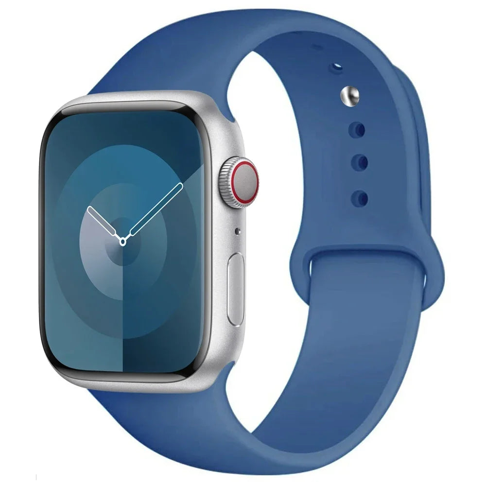 Silicone Band For Apple Watch strap 44mm 45mm 40mm 41mm 42-46mm 49mm sport bracelet iwatch series 11-10-9-8 7 6 5 4 SE-Ultra 2/3