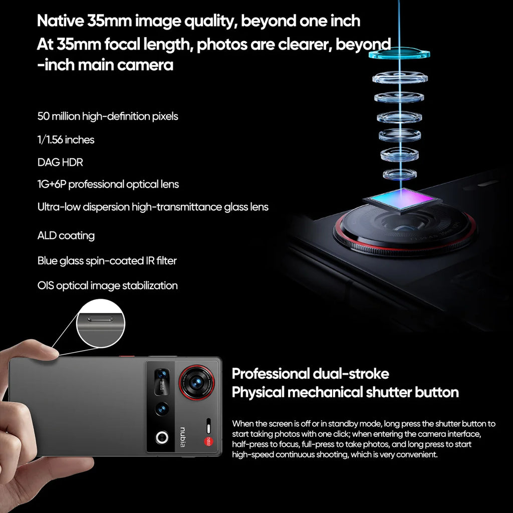 Nubia Z70 Ultra Smartphone 5G 6.85'' 144Hz Full Display Camera 6150mAh Battery IP68 Waterproof NFC Global Version 100% New